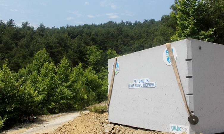 Rüstem Keleş’in Müjdesini Verdiği İçmesuyu Depoları Mahallelere Yerleştirilmeye Başlandı